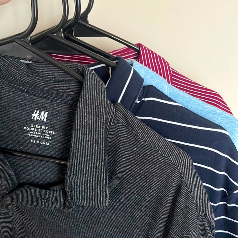 4 PACK DEAL! 4 H&M Slim-Fit Cotton Polos